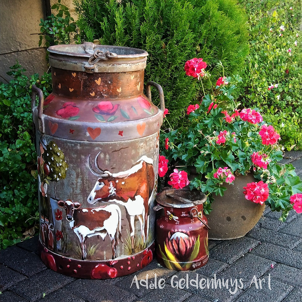 Thumbnail: Painted milkcan set
