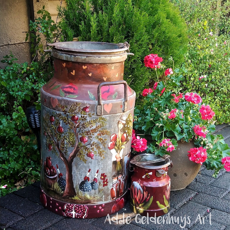 Thumbnail: Painted milkcan set