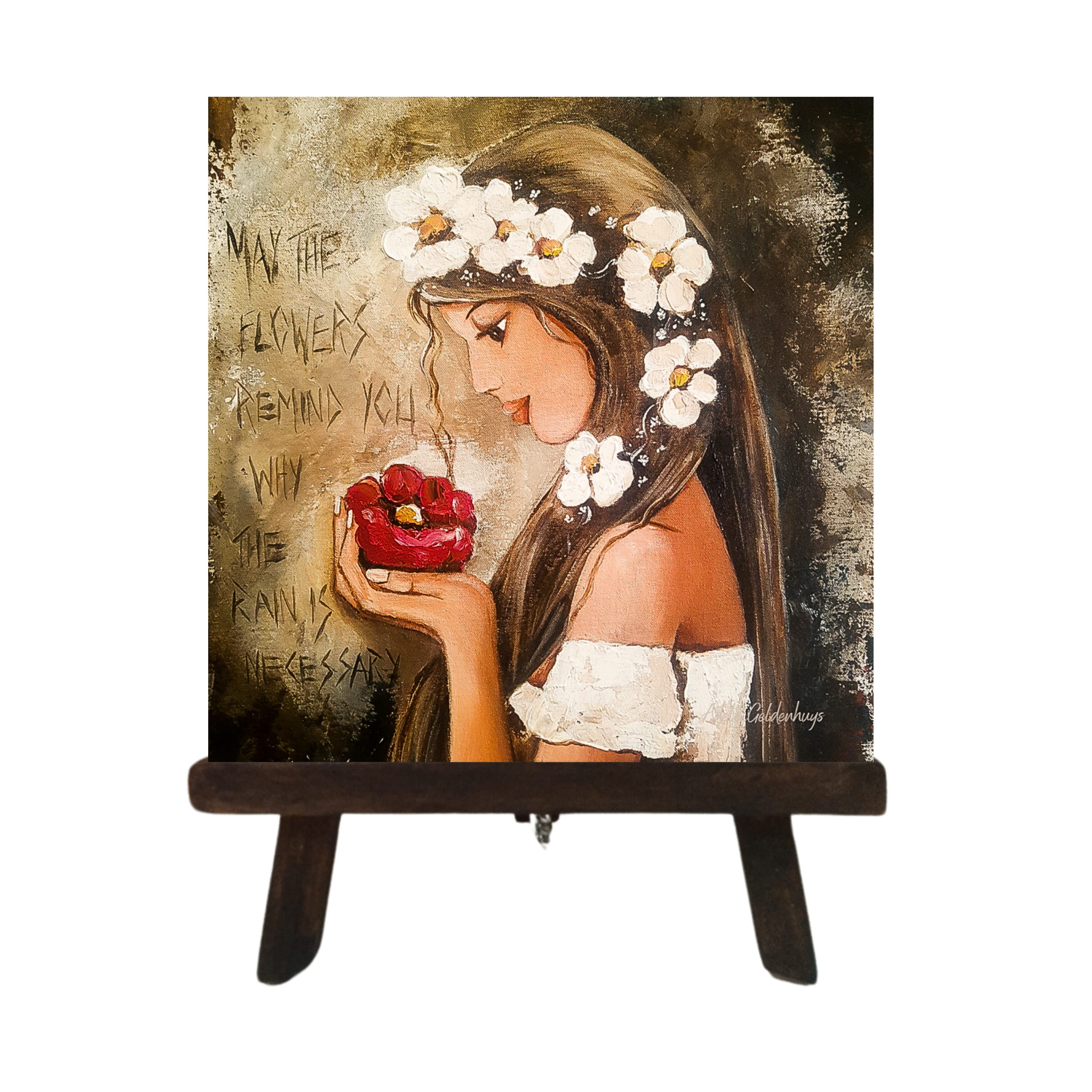 Canvas on mini easle