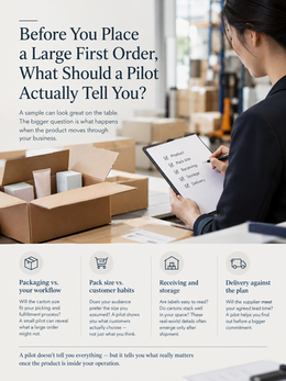Before You Place a Large First Order, What Should a Pilot Actually Tell You?