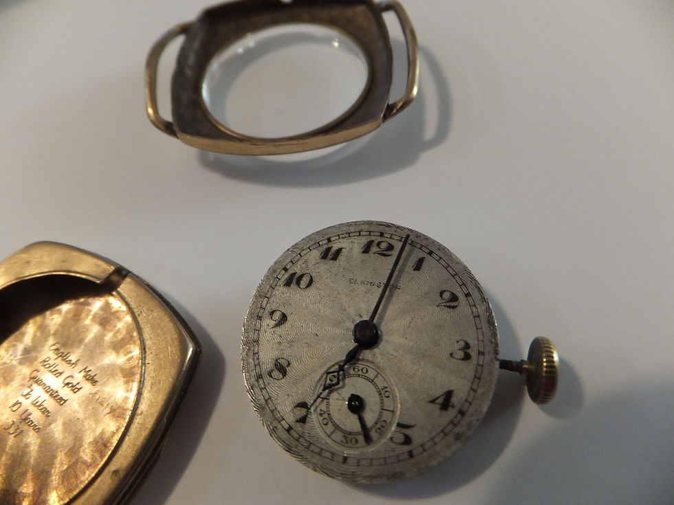 Thumbnail: 1931 Elkington 15 Jewel Cushion Watch - Overhauledn