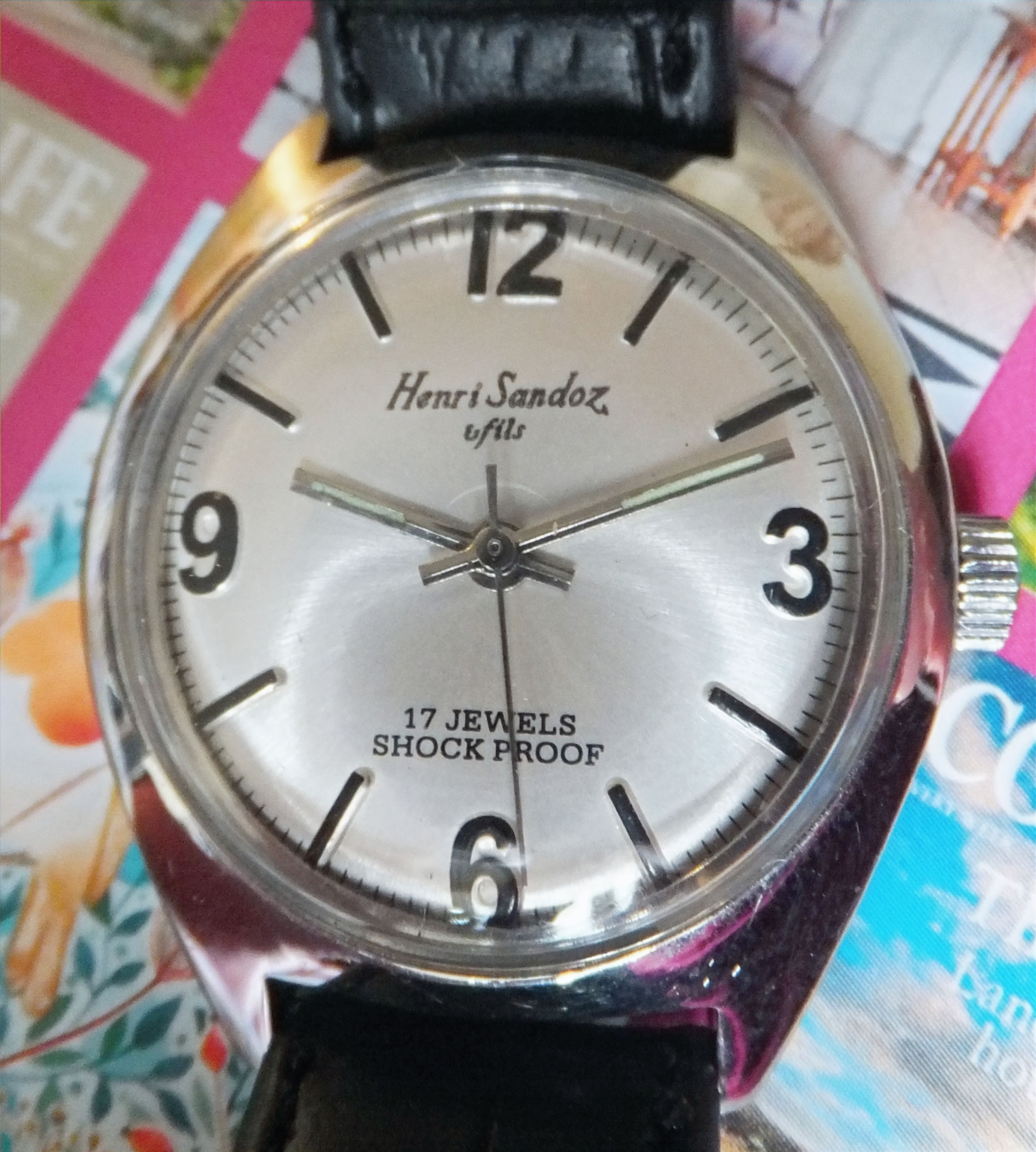 Henri Sandoz & Fils All Silver 33mm 17 Jewel Watch