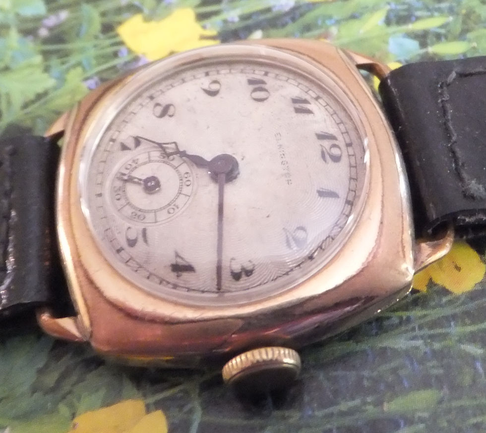 Thumbnail: 1931 Elkington 15 Jewel Cushion Watch - Overhauledn