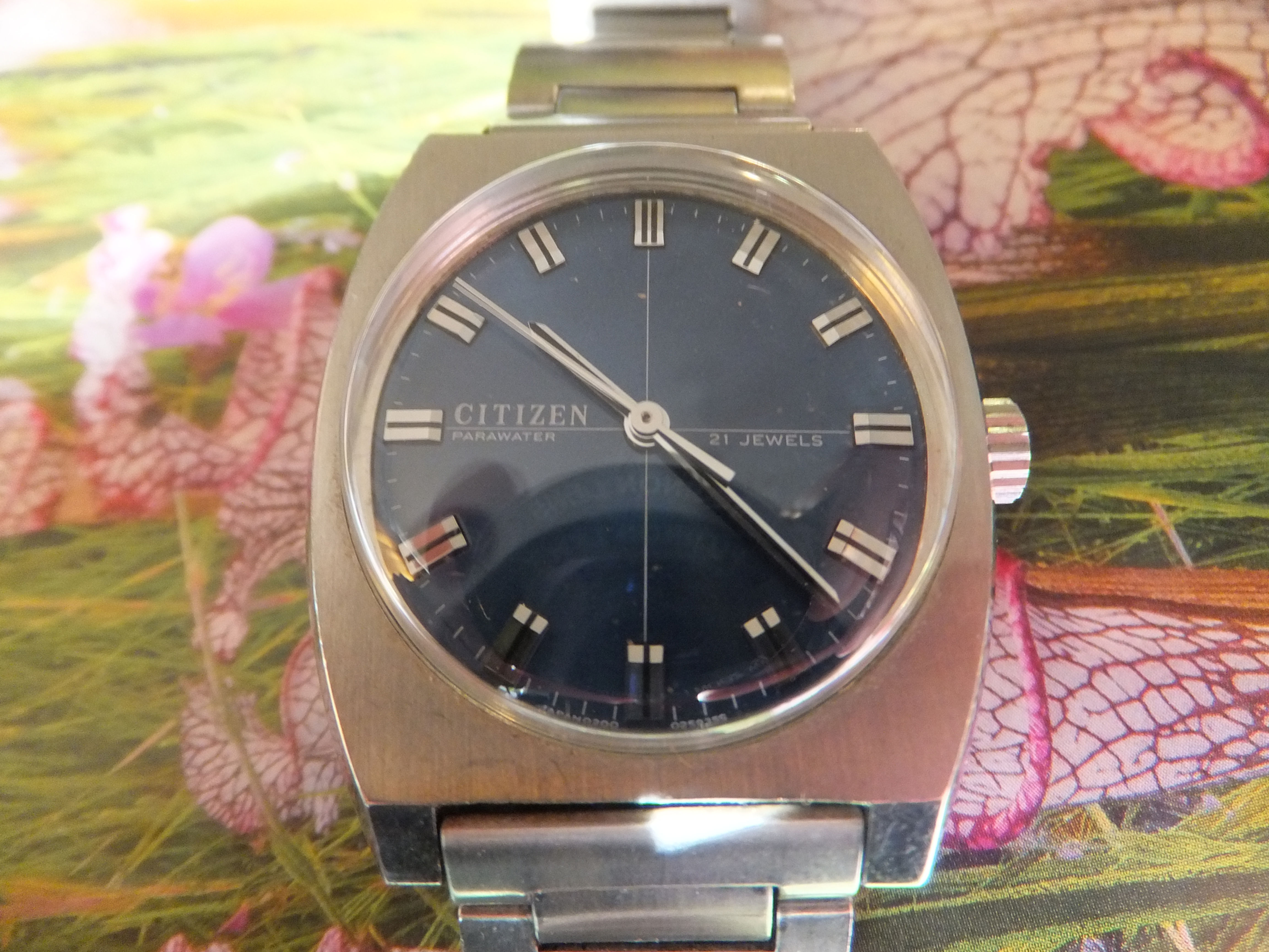 Citizen Parawater Blue Dial 36mm 17 Jewel Manual Winding Watch