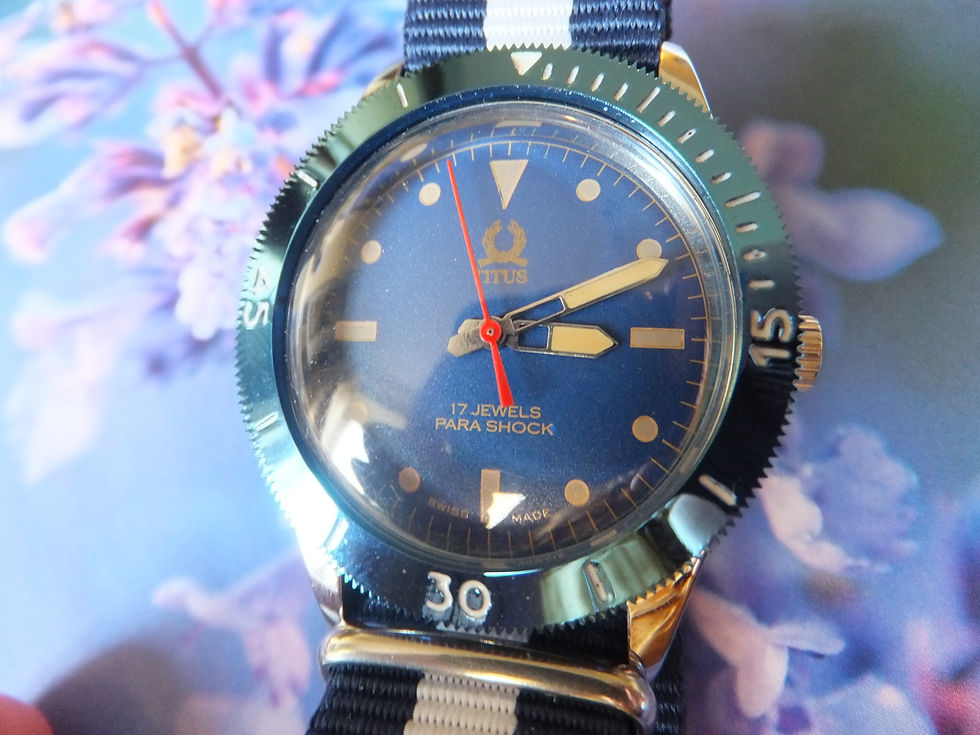 40mm Titus Diver Style Black Dial Watch -FHF Mechanical Movement