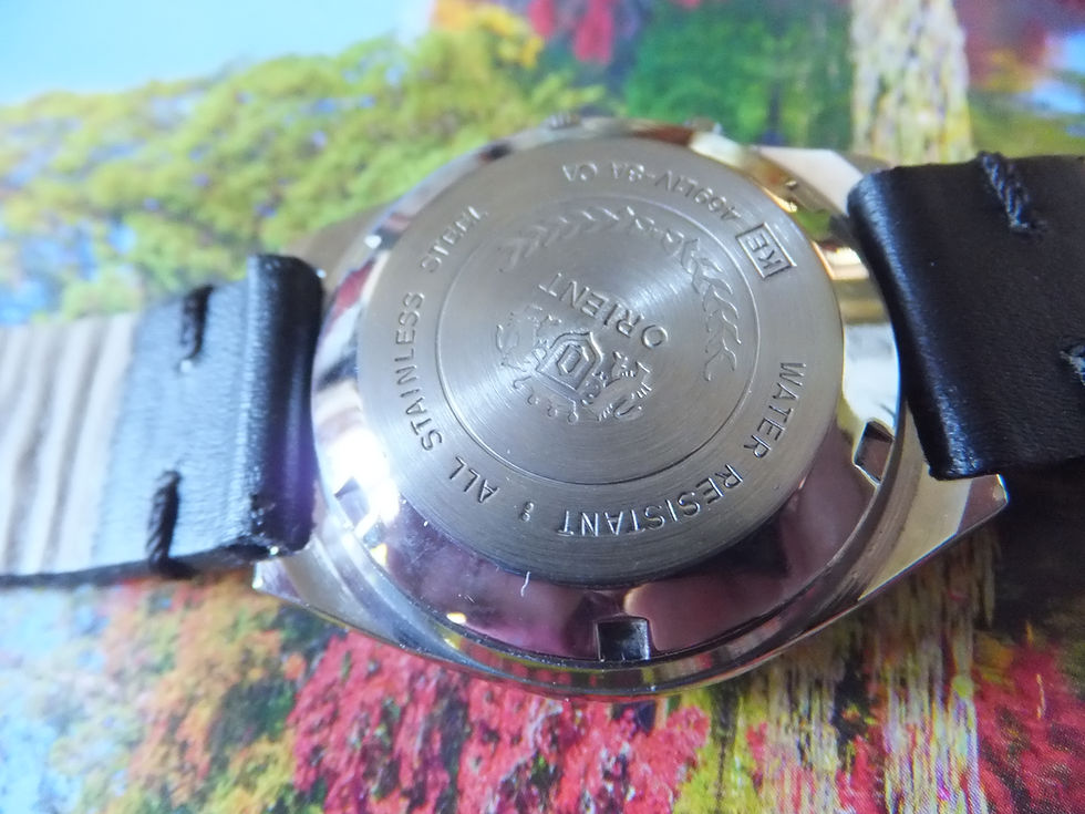 Thumbnail: Black & Gunmetal Dial 1970's Orient Automatic Japanese Made Watch