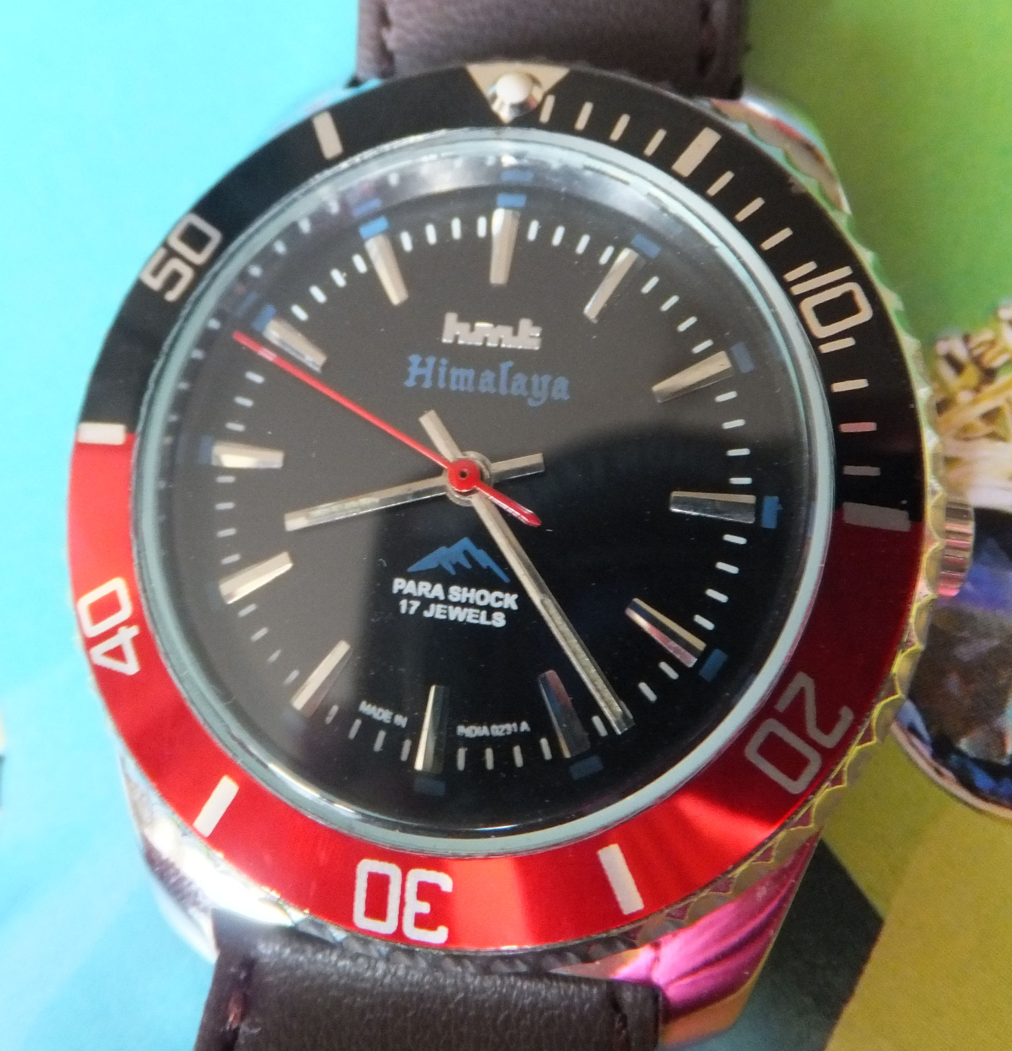 Made in India HMT "Himalaya" 40mm Diver Style Manual Movement Watch -Black/Pepsi