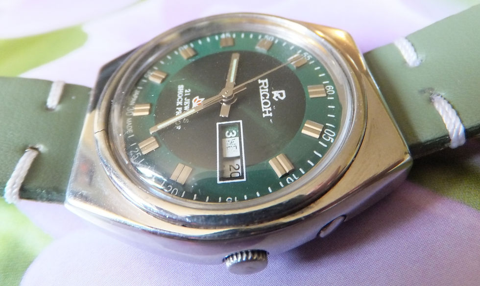 Thumbnail: Green 2-Tone Dial Ricoh 37mm 1970's Japanese Automatic Watch