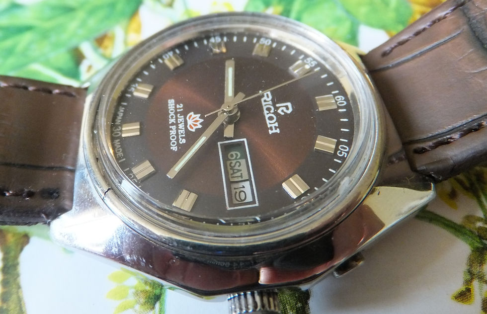 Thumbnail: Chestnut Brown 2-Tone Dial Ricoh 37mm 1970's Japanese Automatic Watch