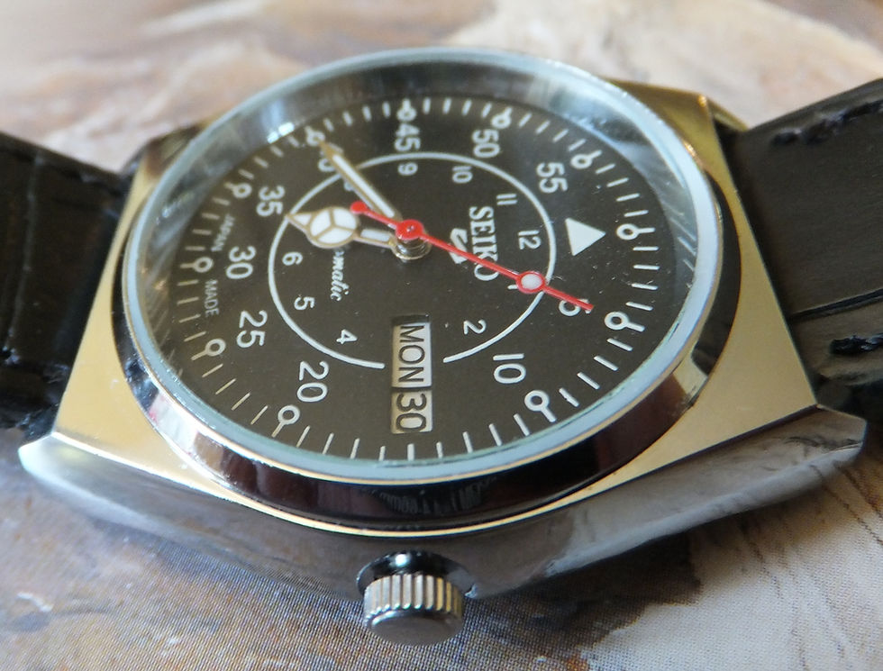 Thumbnail: Seiko Black "Fleiger Style" Field Dial 36mm Gent's Automatic Wind Watch
