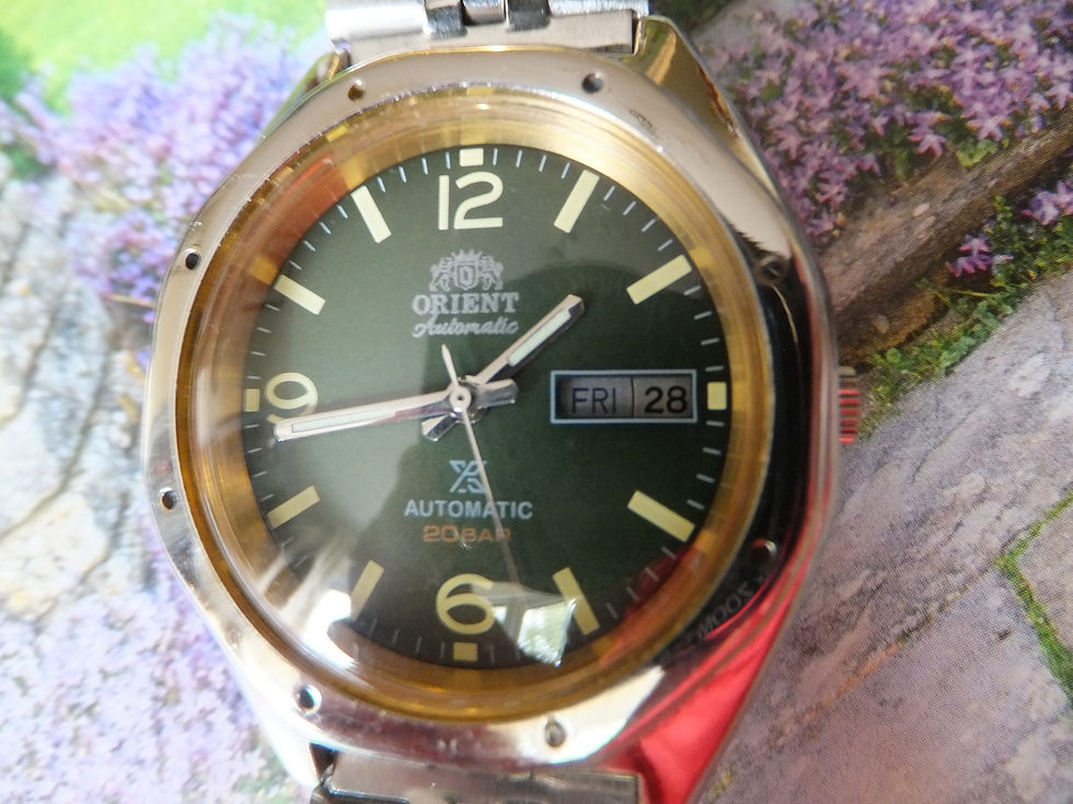 Thumbnail: Overhauled Orient Green Dial Automatic Japanese Made Watch