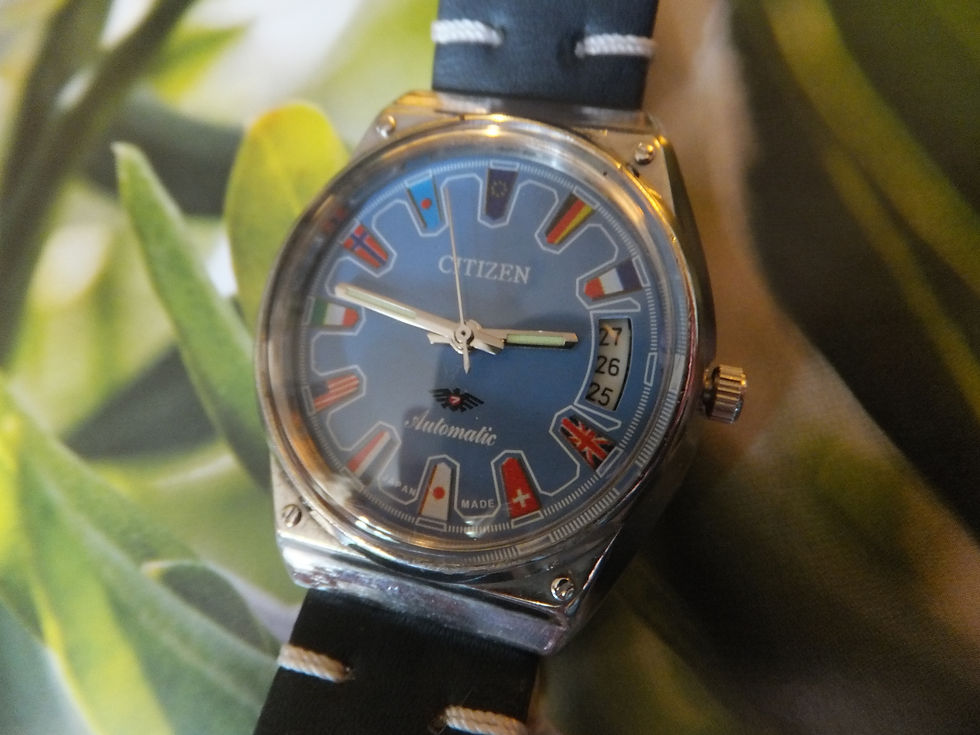 Thumbnail: Citizen Blue "Flag" Dial 36mm 21 Jewel Automatic Winding Watch