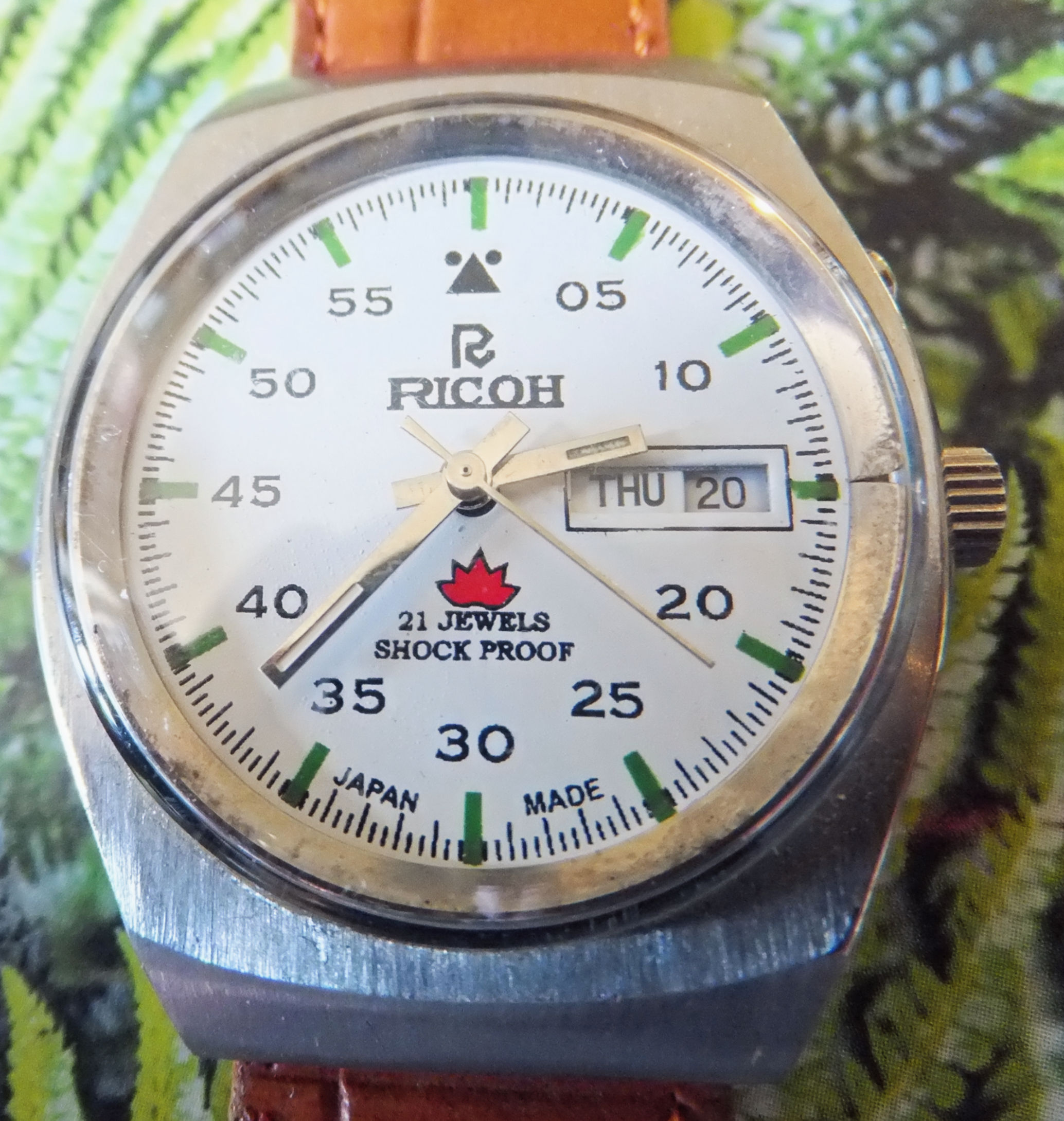 White Field Dial 35mm Ricoh 1970's Japanese Automatic Watch