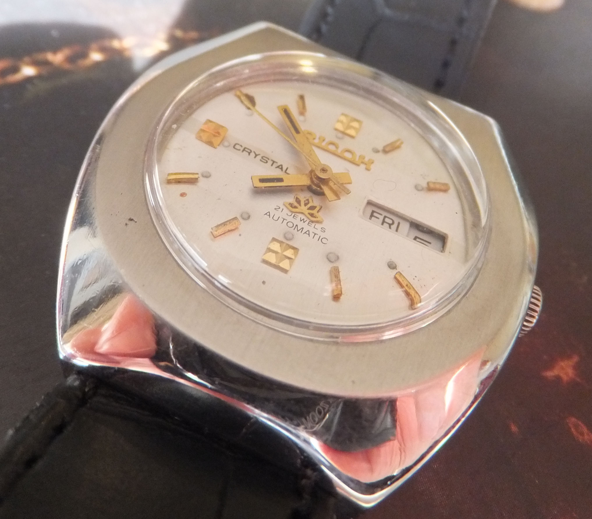 2-Tone Silver Dial 37mm Ricoh 1970's Japanese Automatic Watch