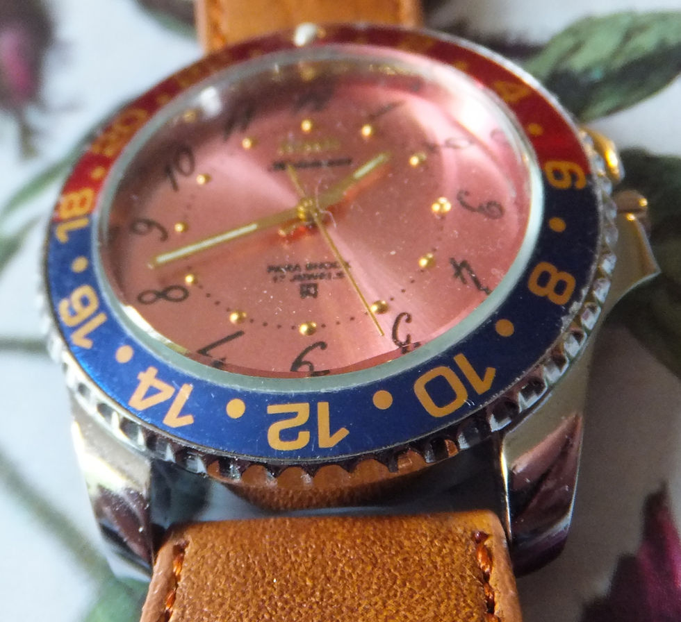 Thumbnail: Made in India - "Kohinoor" Pink Dial 40mm Diver Style Manual Movement Watch
