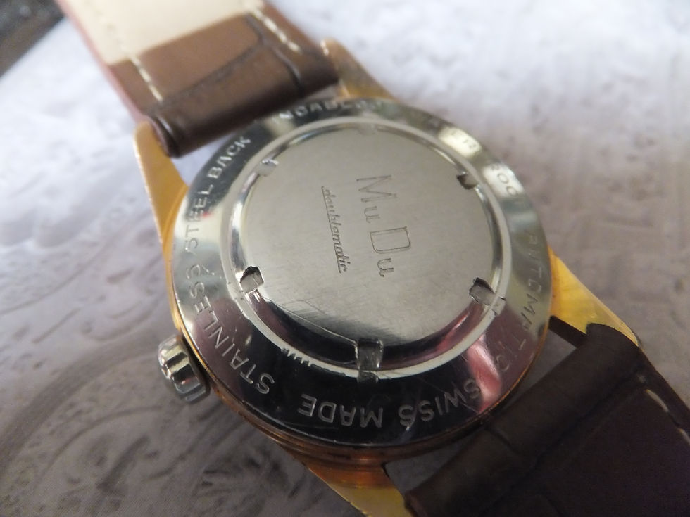 Thumbnail: MuDu "Doublematic" Automatic Gold Plated 30 Jewel Watch