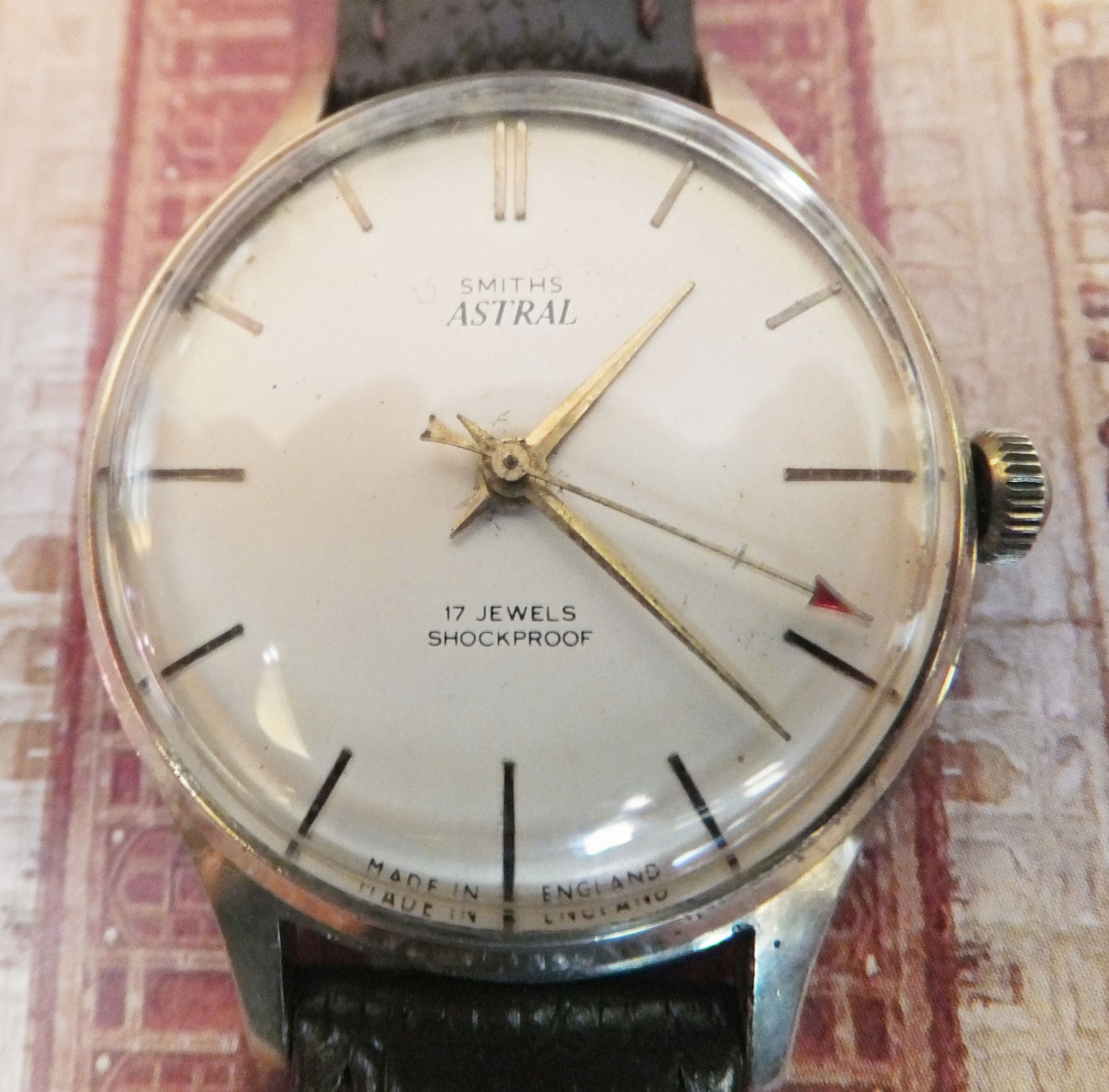 Lovely English Made Smiths "Astral" 17 Jewel 33mm Gold Plated Watc
