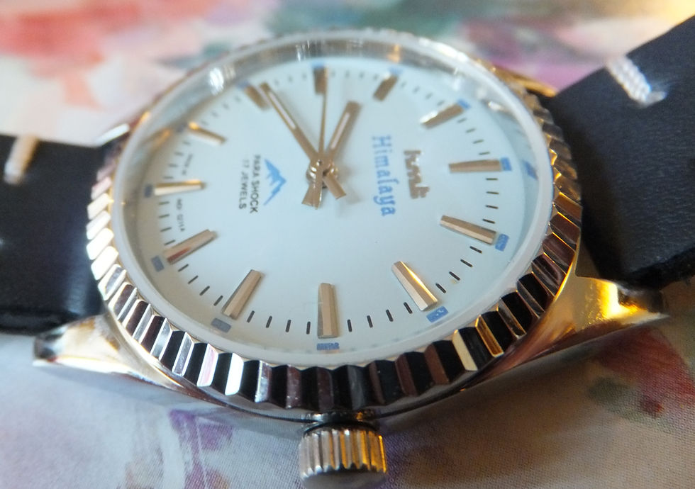Thumbnail: HMT Made In India "Himalaya" Glacier White Dial Manual Winding Watch