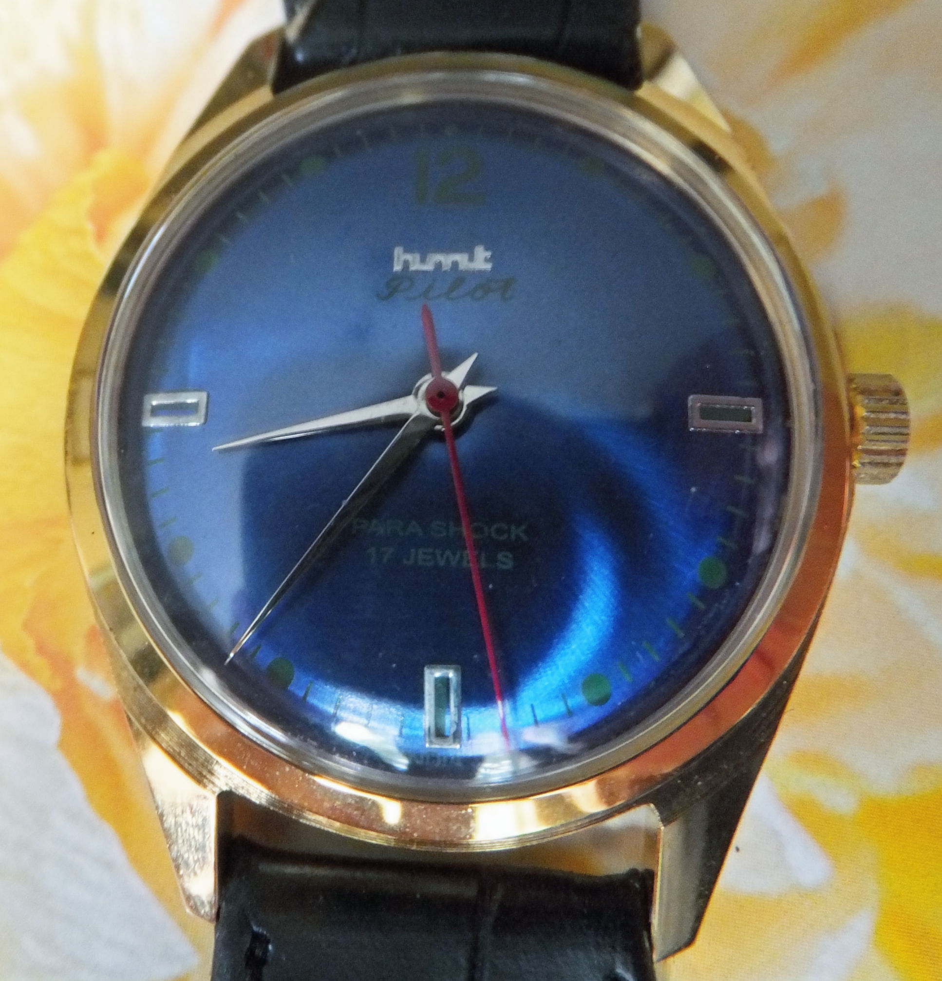 HMT Made In India "Pilot" Classic Deep Blue Dial Manual Winding Watch
