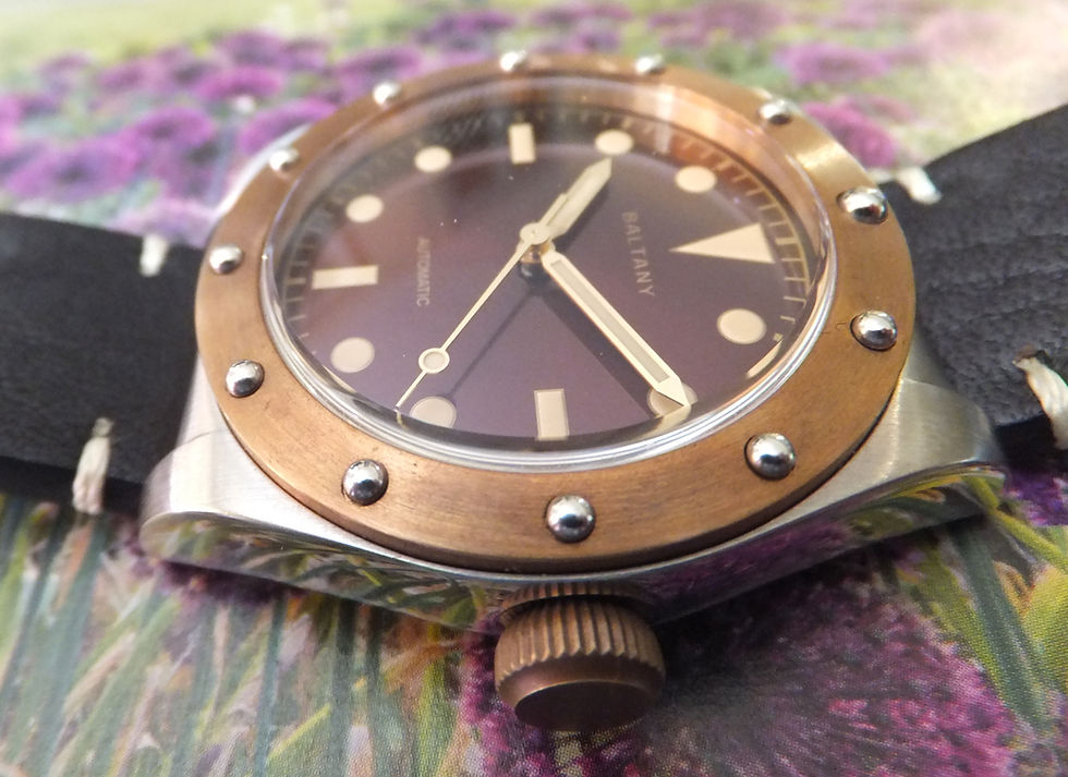 Thumbnail: Baltany Bronze Bezel Vintage Watch Seiko NH38 Auto Mechanical Movement