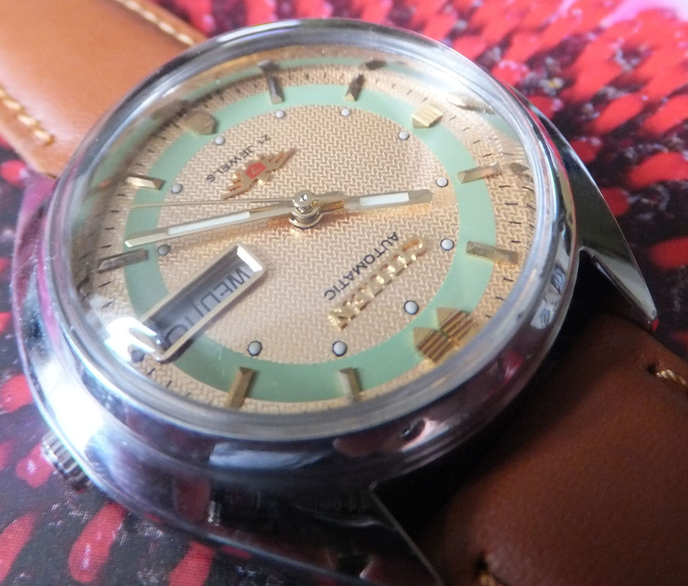 Thumbnail: Citizen Gold/Green 37mm 21 Jewel Automatic Winding Watch