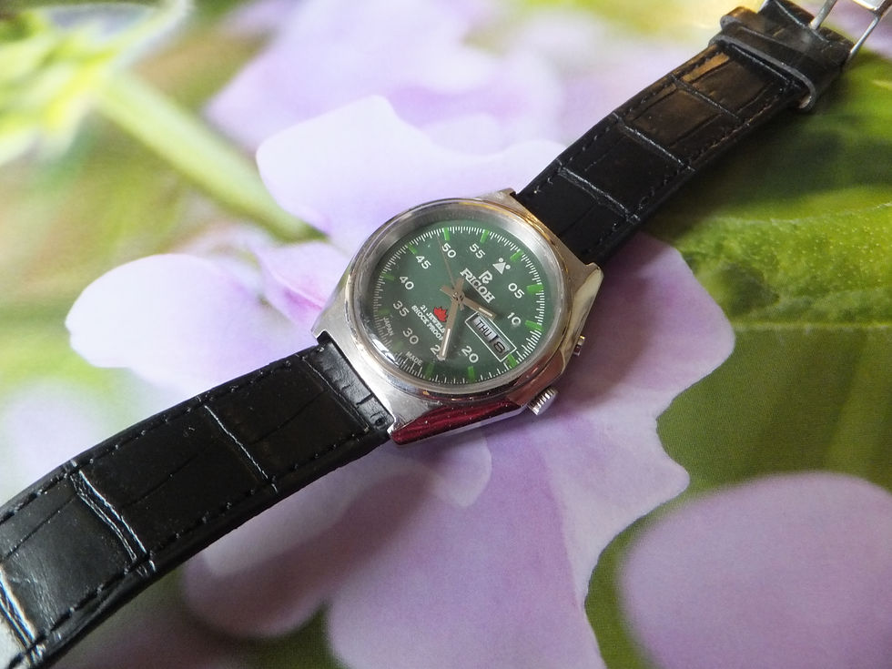 Thumbnail: Green Field Dial 36mm 1970's Japanese Automatic Watch by Ricoh - Overhauled