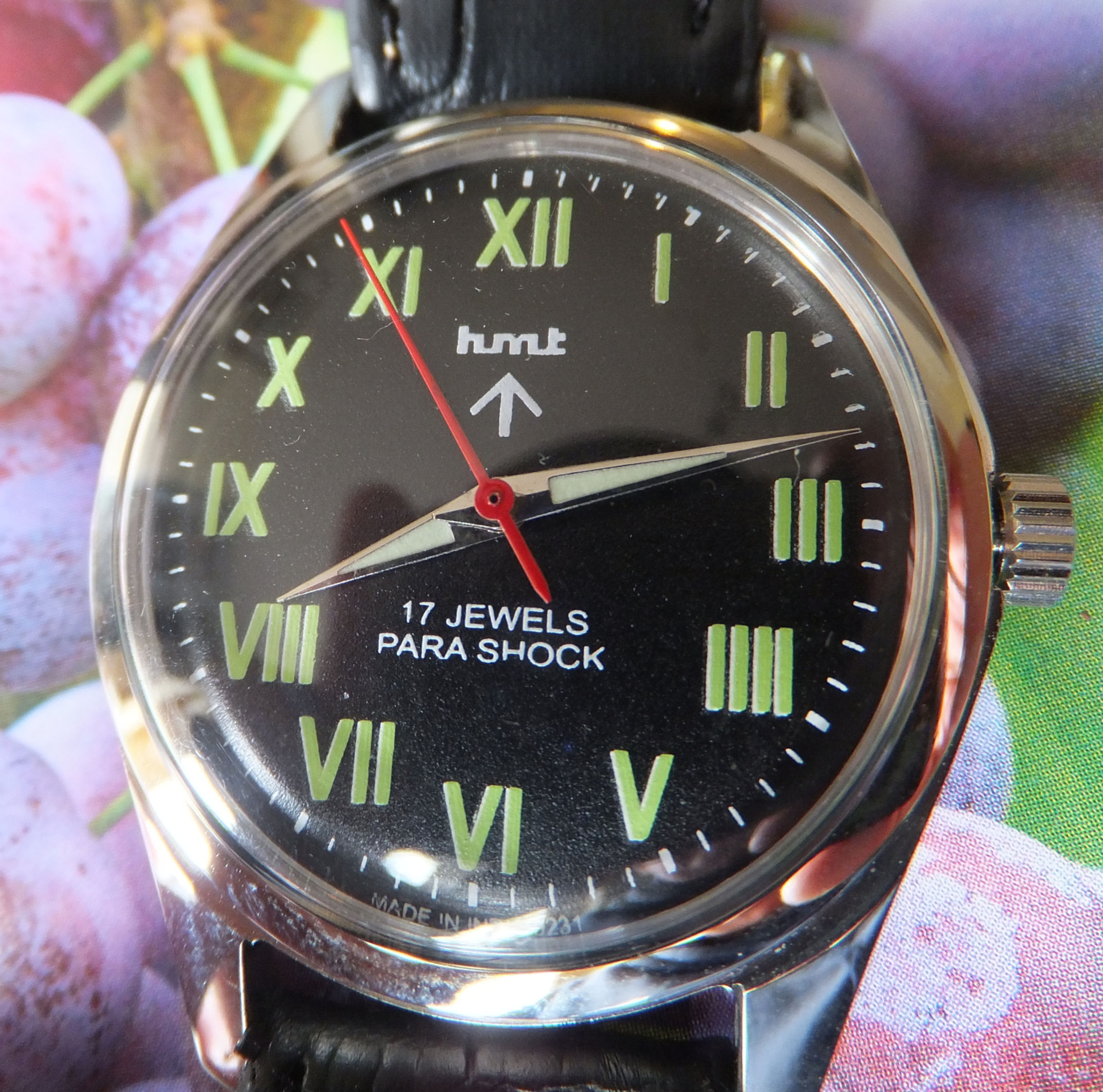 Made In India Black California Dial HMT Manual Wind W