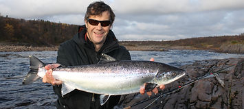 Strelna river, fly fishing, salmon fishing