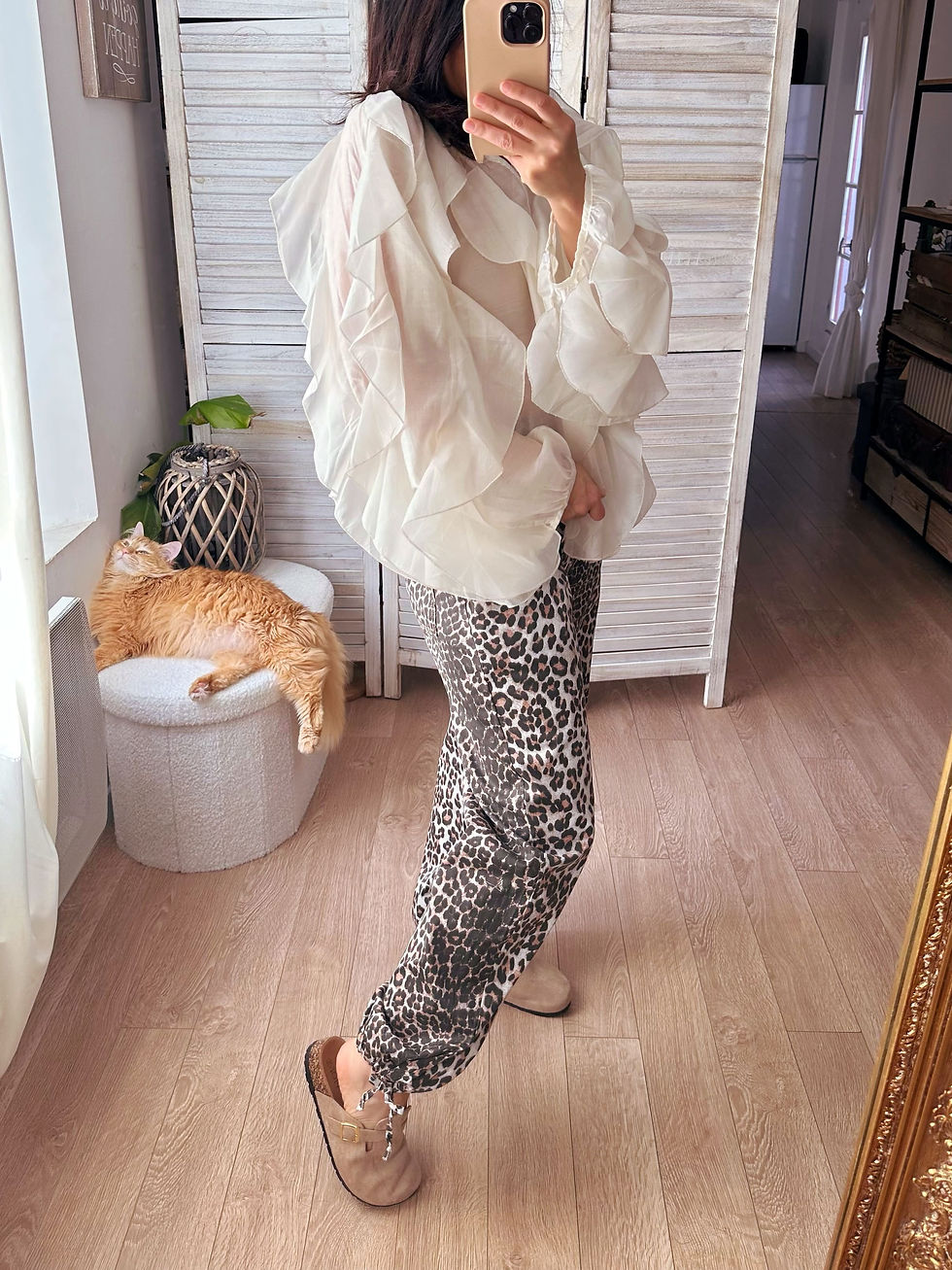Thumbnail: Pantalon fluide léopard taille élastique