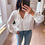 Thumbnail: Chemise blanc cassé à col montant - ELINA