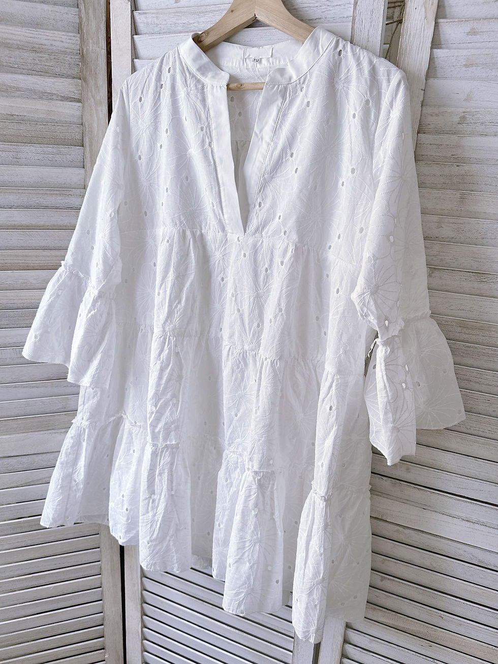 Robe ample blanche en coton