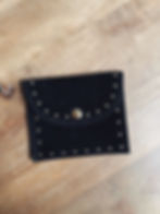 Pochette en cuir noir