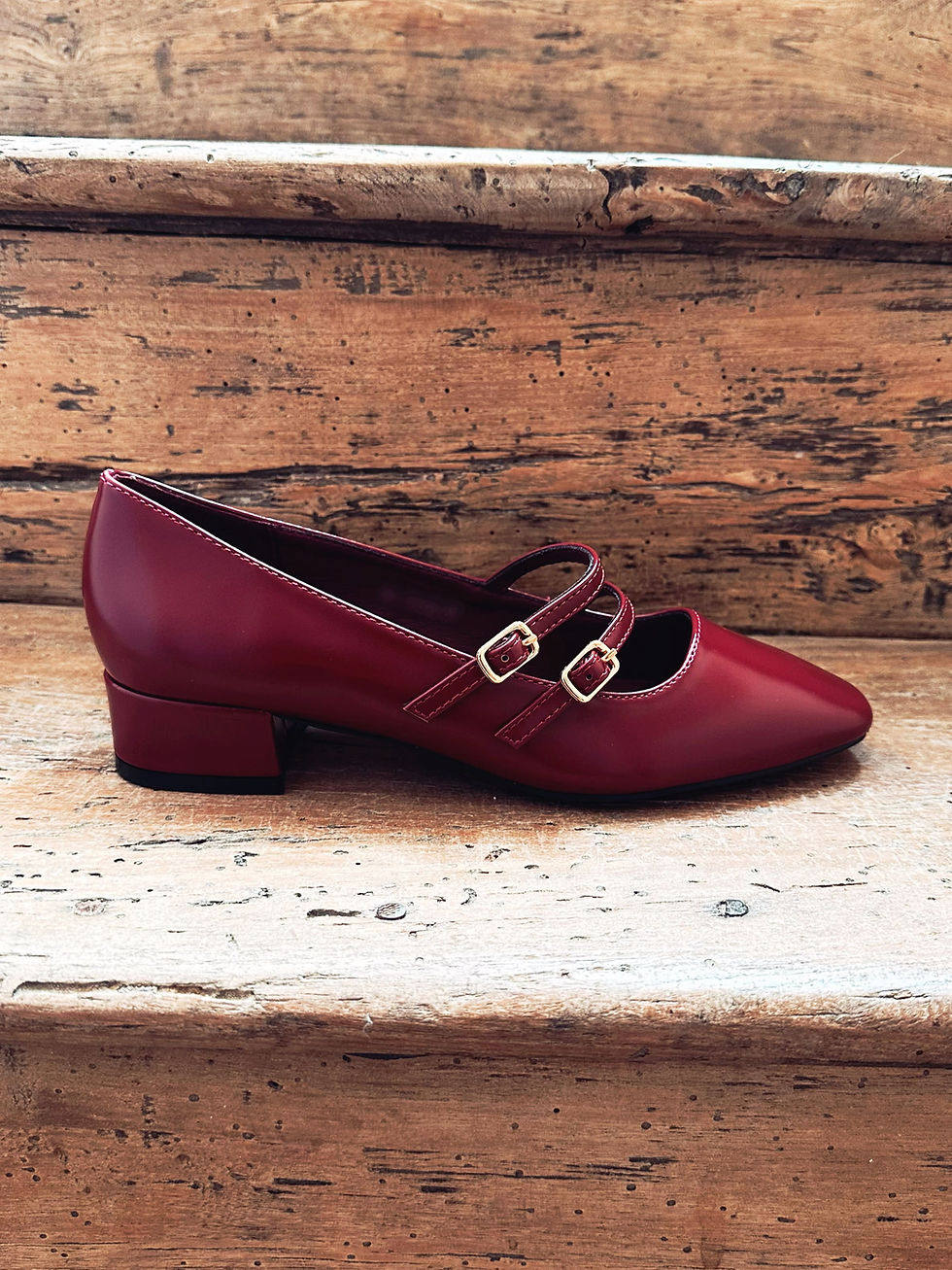 Miniature : Chaussures femme bordeaux petit prix, Mary Jane à talon bas tendance