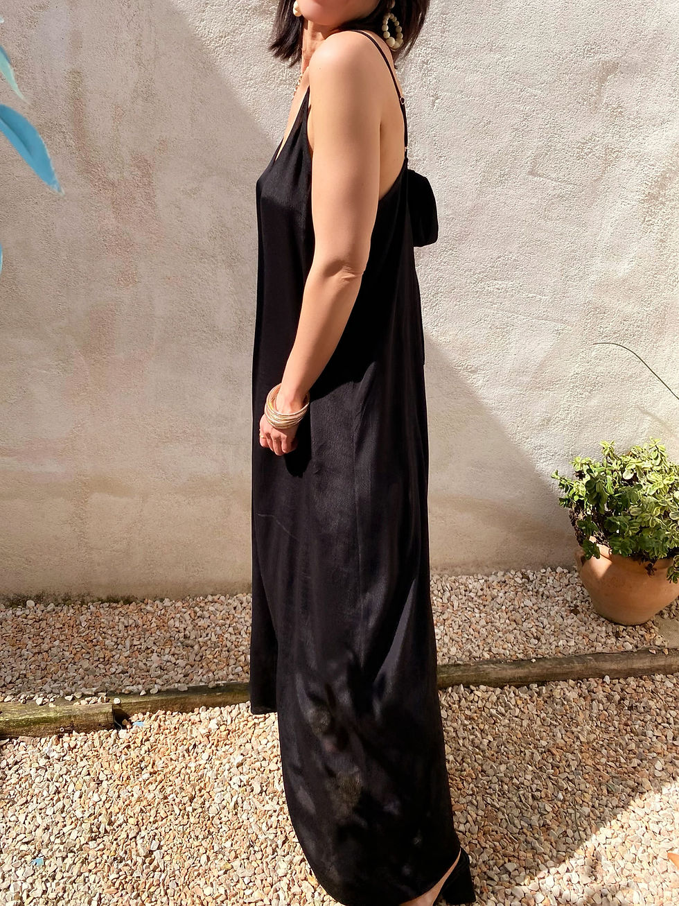 Miniature : robe noire élégante fluide été