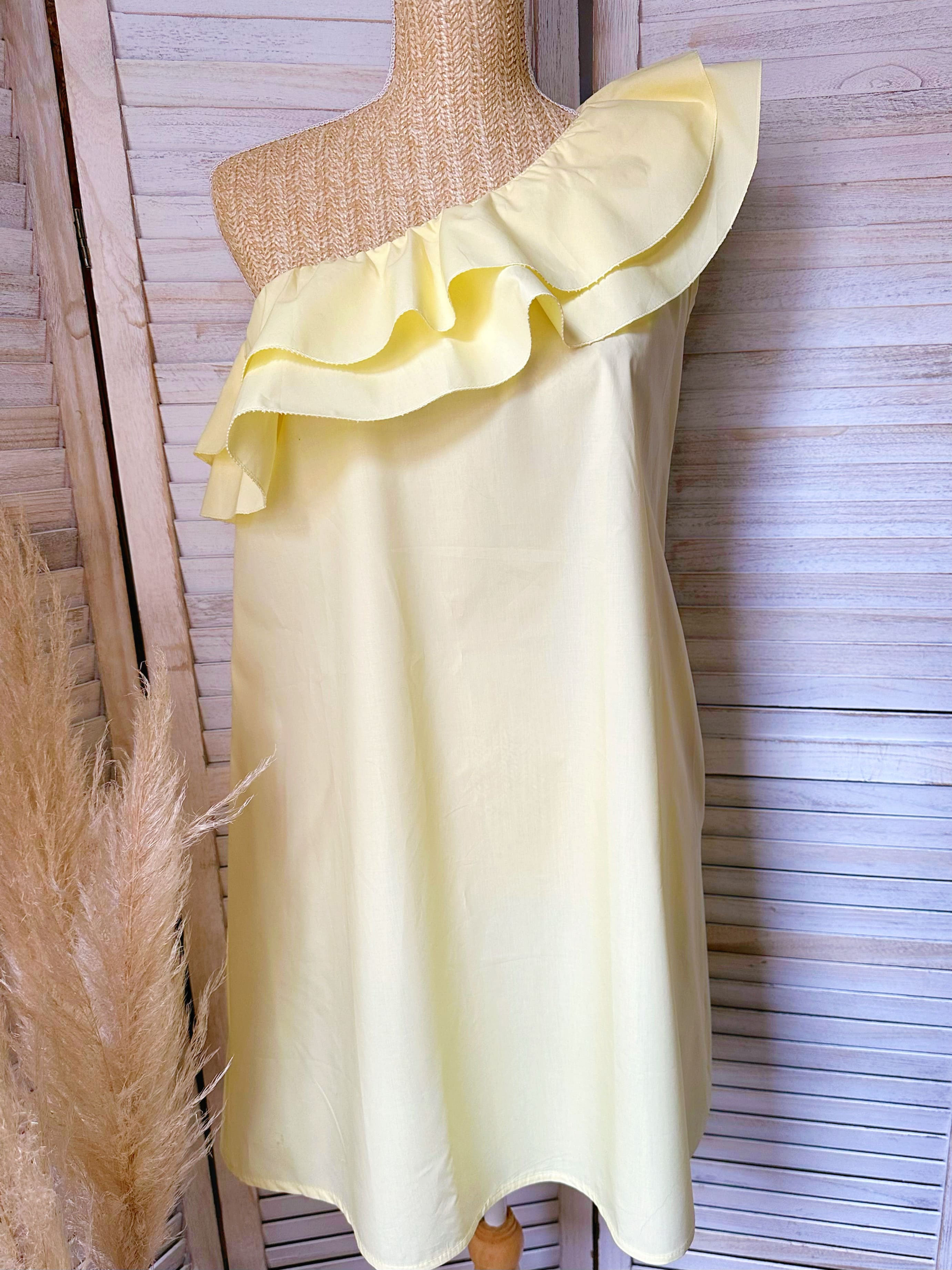Robe asymétrique jaune - LOUISA