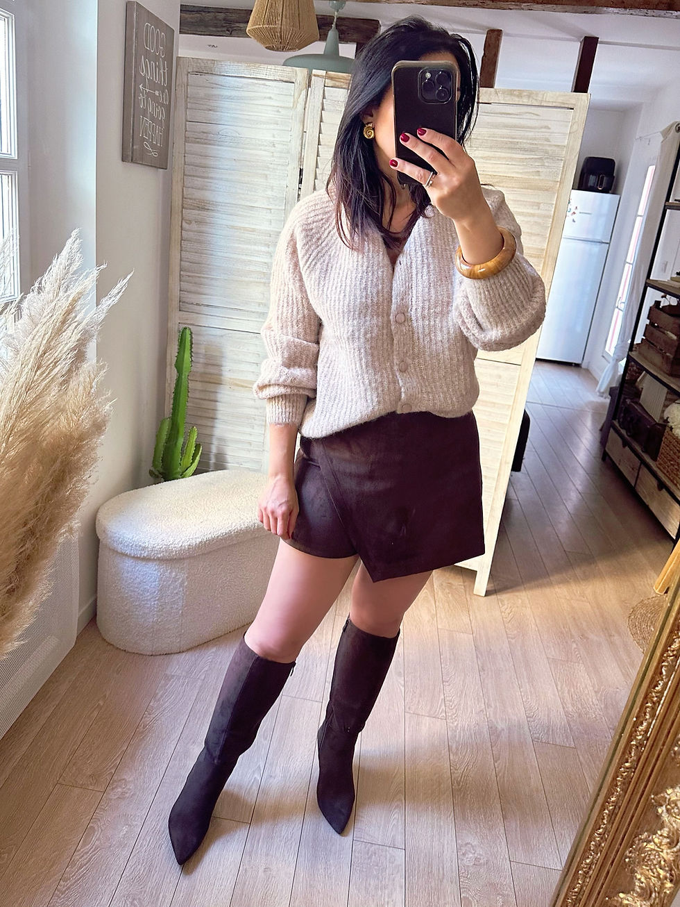 Miniatura: Jupe short chocolat - DAISY