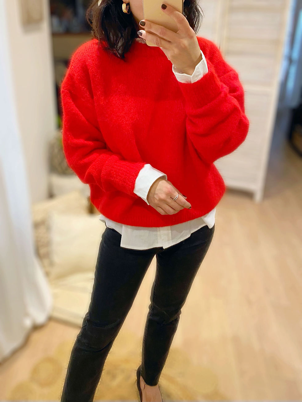 Thumbnail: Pull en laine rouge éclatant pour look moderne