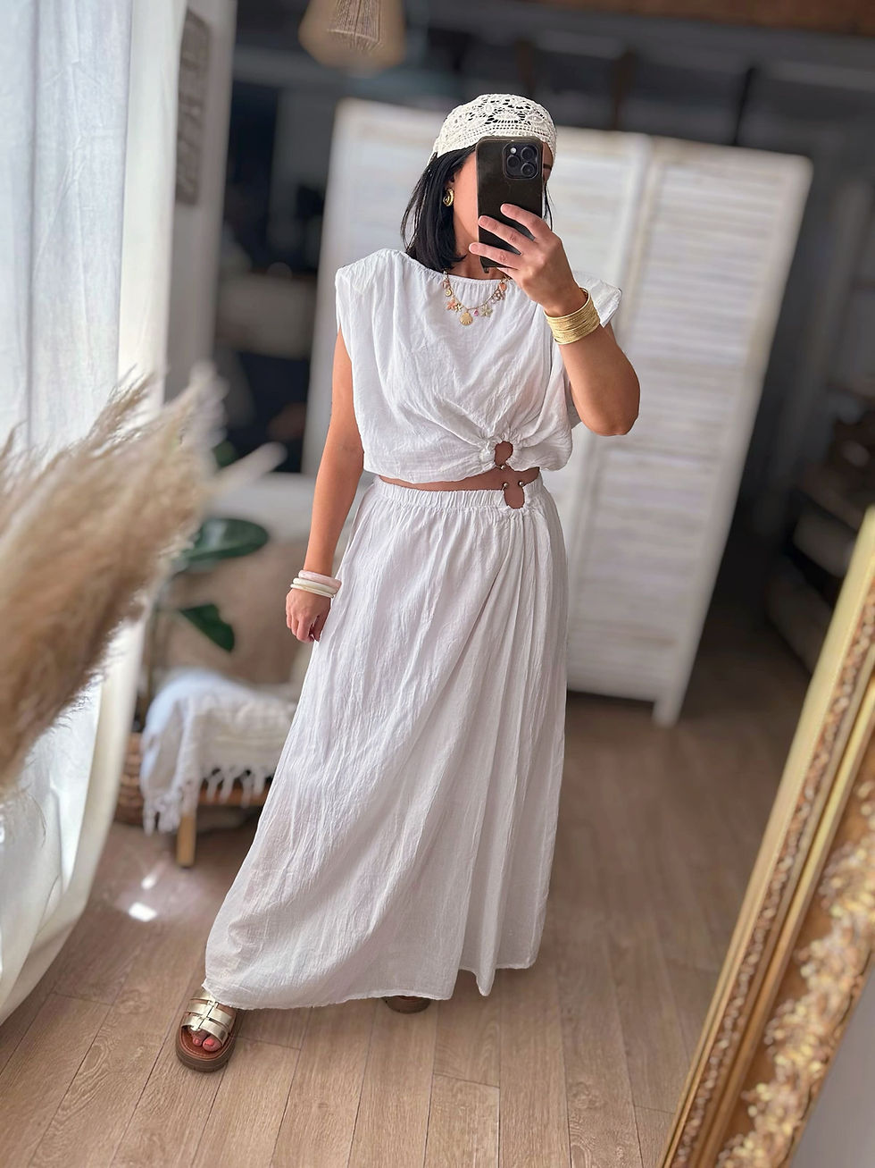 Thumbnail: Ensemble jupe et haut blanc - CARLIE 🇮🇹