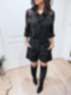 blouse noire dentelle épaules femme