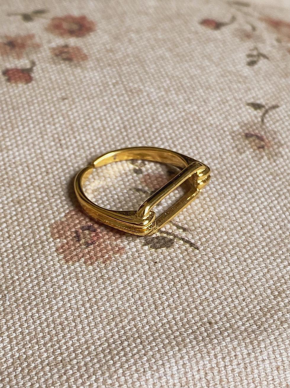 Miniatura: Bague maillon en acier inoxydable dorée