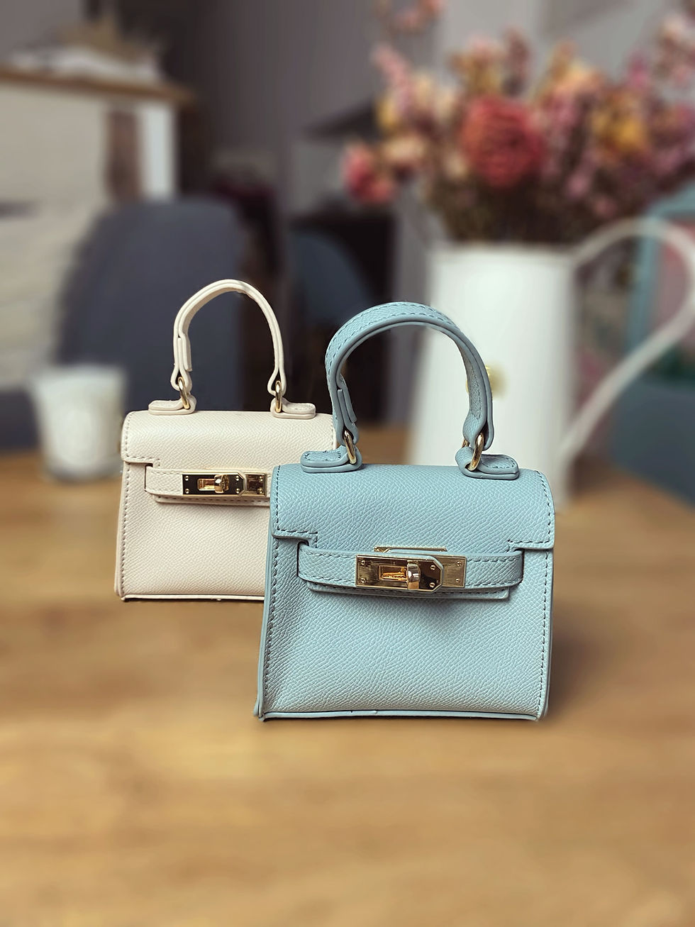 Miniature : Mini sac bleu clair anse