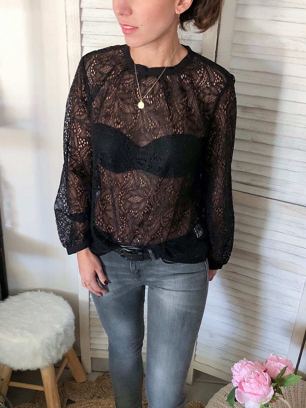 Blouse en dentelle noire