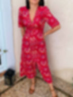 robe rouge imprimée cache cœur femme