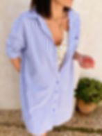 robe chemise bleue oversize été