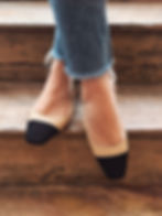 slingbacks bicolores bout noir tendance femme