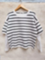 Pull manches dentelle femme style marinière chic