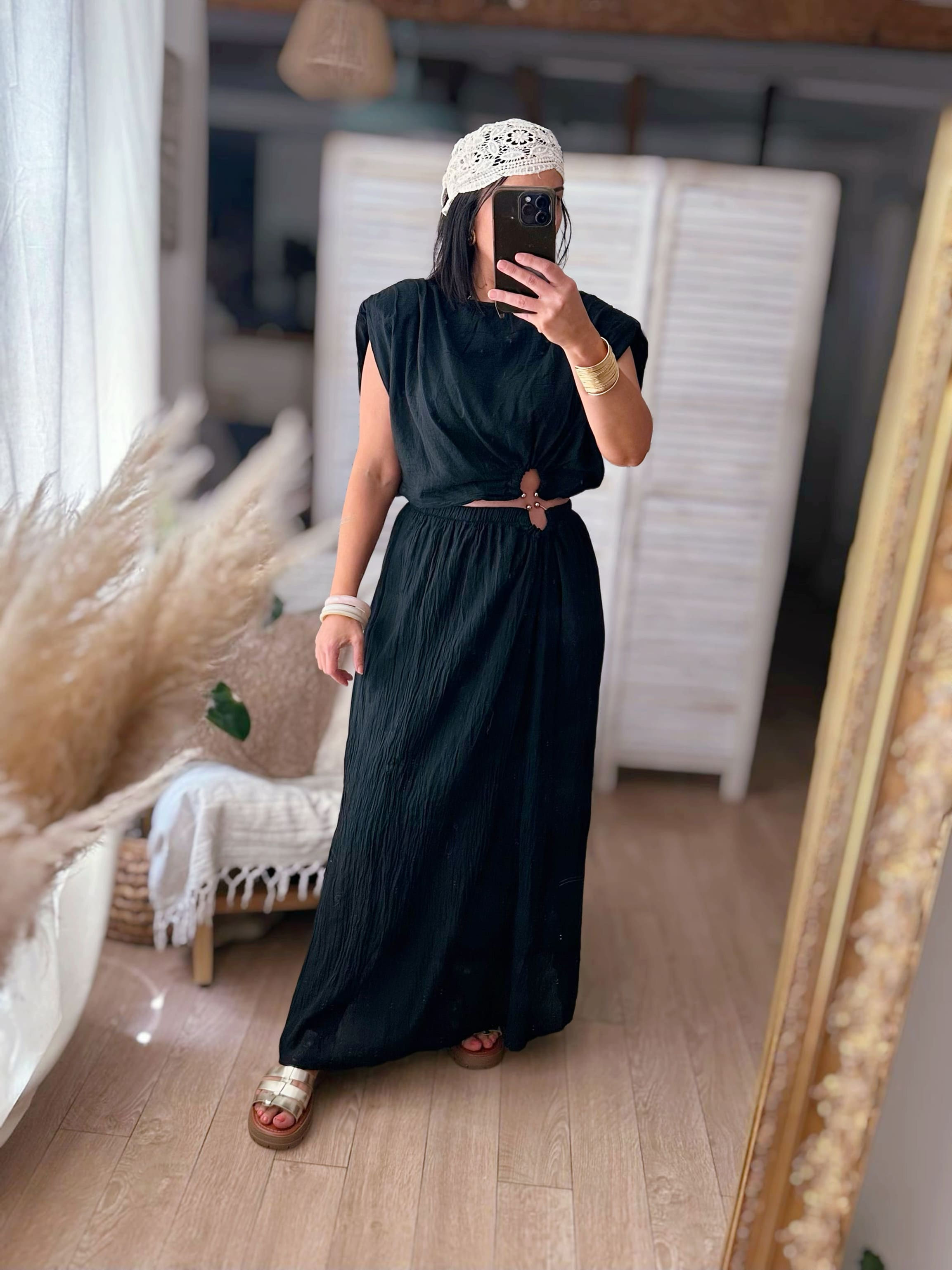Ensemble jupe et haut noir - CARLIE 🇮🇹