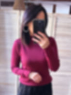 Pull léger bordeaux tendance manches longues