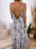 robe longue imprimé floral blanc femme silhouette fluide