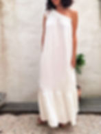 robe longue écrue asymétrique italienne